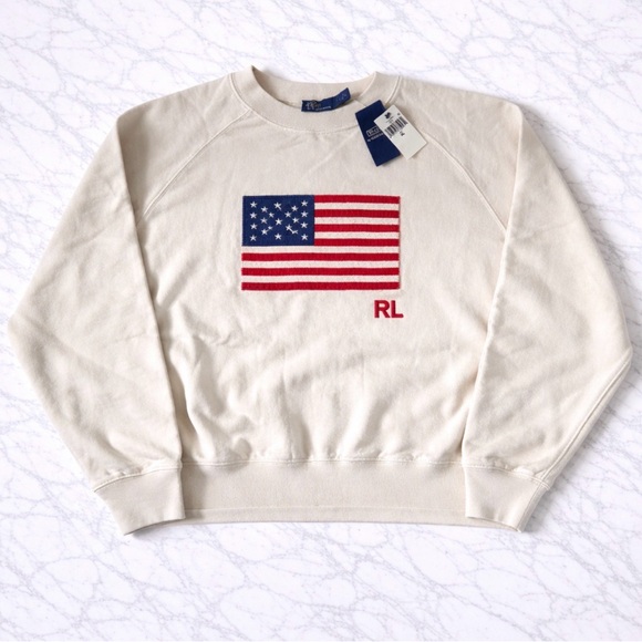 Polo Ralph Lauren Tops - NWT Ralph Lauren Logo Flag French Terry Crewneck Embroidered